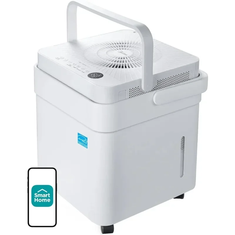 

50 Pint Dehumidifier for Basement and Rooms at Home for up to 4,500 Sq. Ft., Smart Control, Works with Alexa (White).FAST FREE