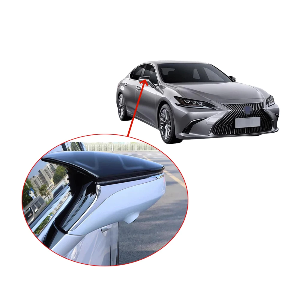 Abs ماتي الأسود ألياف الكربون البلاستيك لكزس ES GS LS 2016 - 2023 باب السيارة غطاء مرآة اكسسوارات السيارات الديكور الخارجي