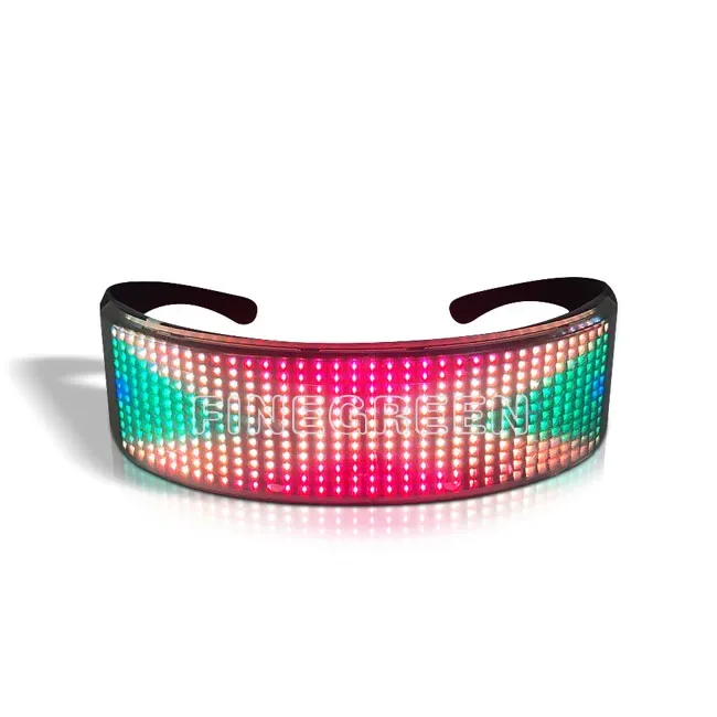 Intelligent Recharged Glow Magic Eye Glasses with Message Text Christmas Party Supplies LED Glasses