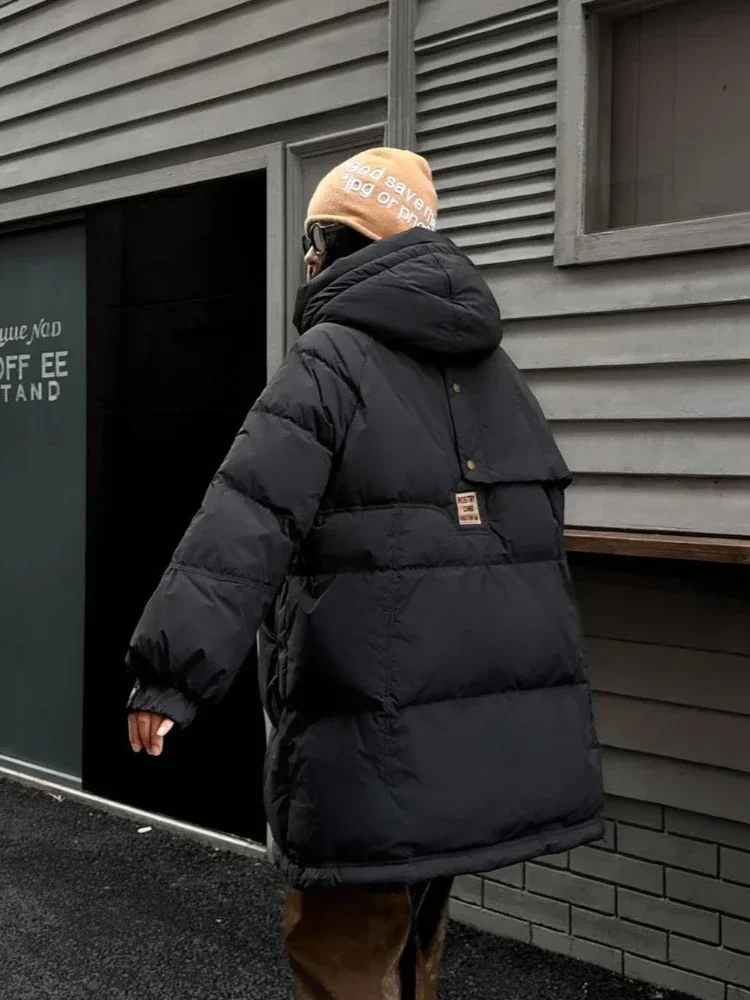 Nueva ropa de otoño e invierno para mujer, chaqueta acolchada con capucha de longitud media, abrigo de manga larga para mujer, prendas de vestir de gran tamaño para mujer