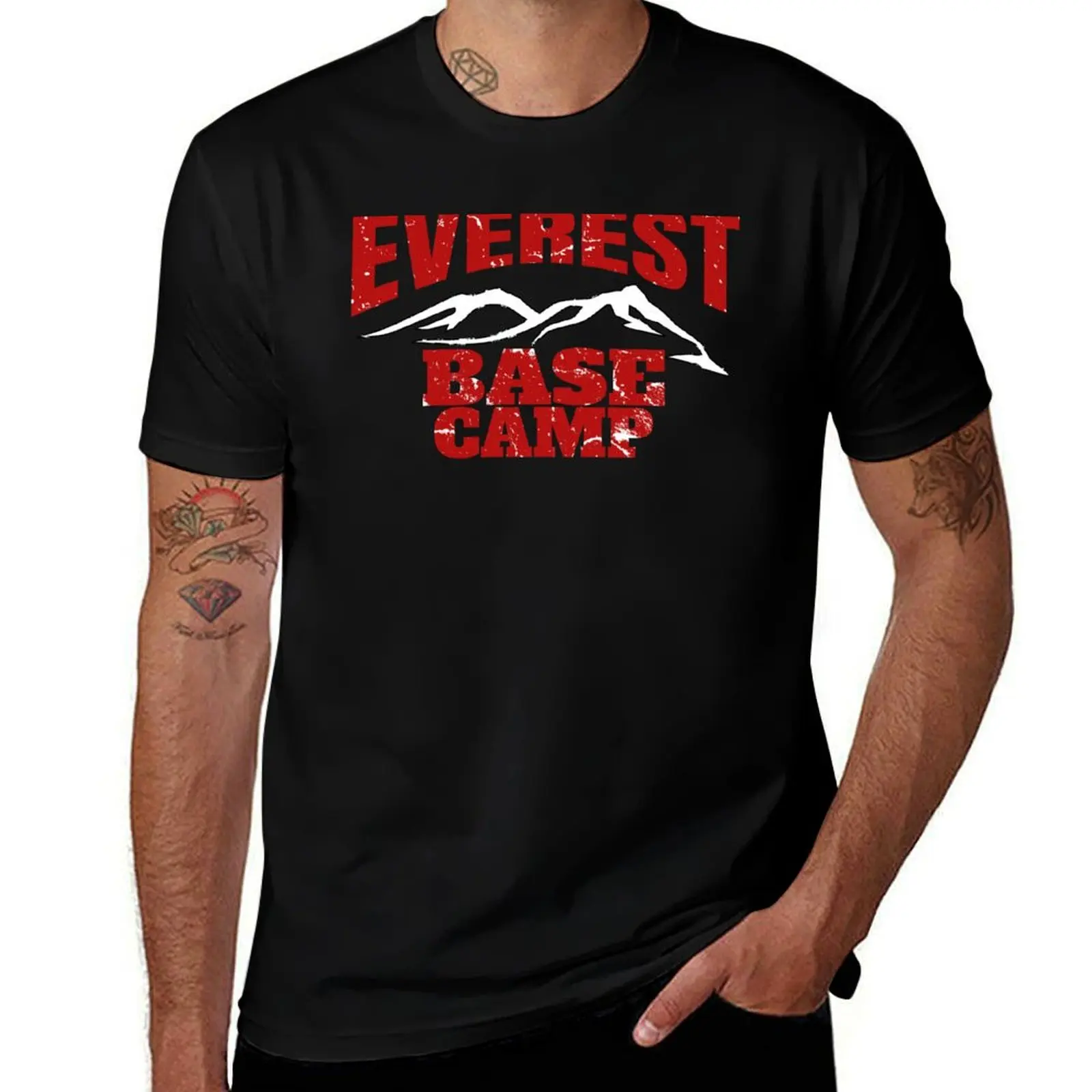 

Mount Everest Base Camp T-Shirt vintage graphic tee plain plus size tops funny t shirts men