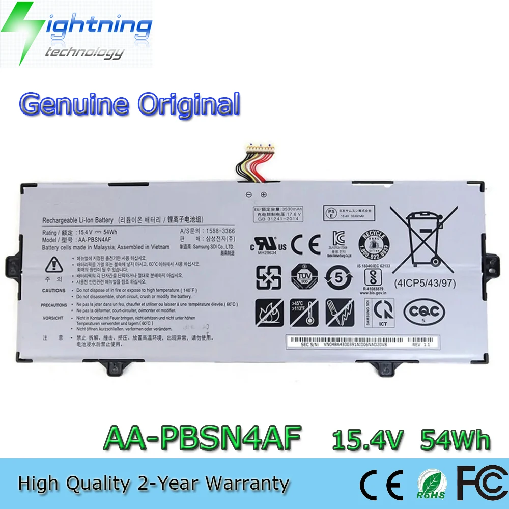 

New Genuine Original AA-PBSN4AF 15.4V 54Wh Laptop Battery for Samsung Galaxy Book Flex NP730QCJ 9 Pen NP930SBE NT930SBE