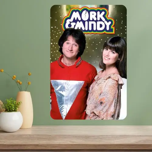 Mork & Mindy - Póster Metálico del Clásico Programa de Televisión
