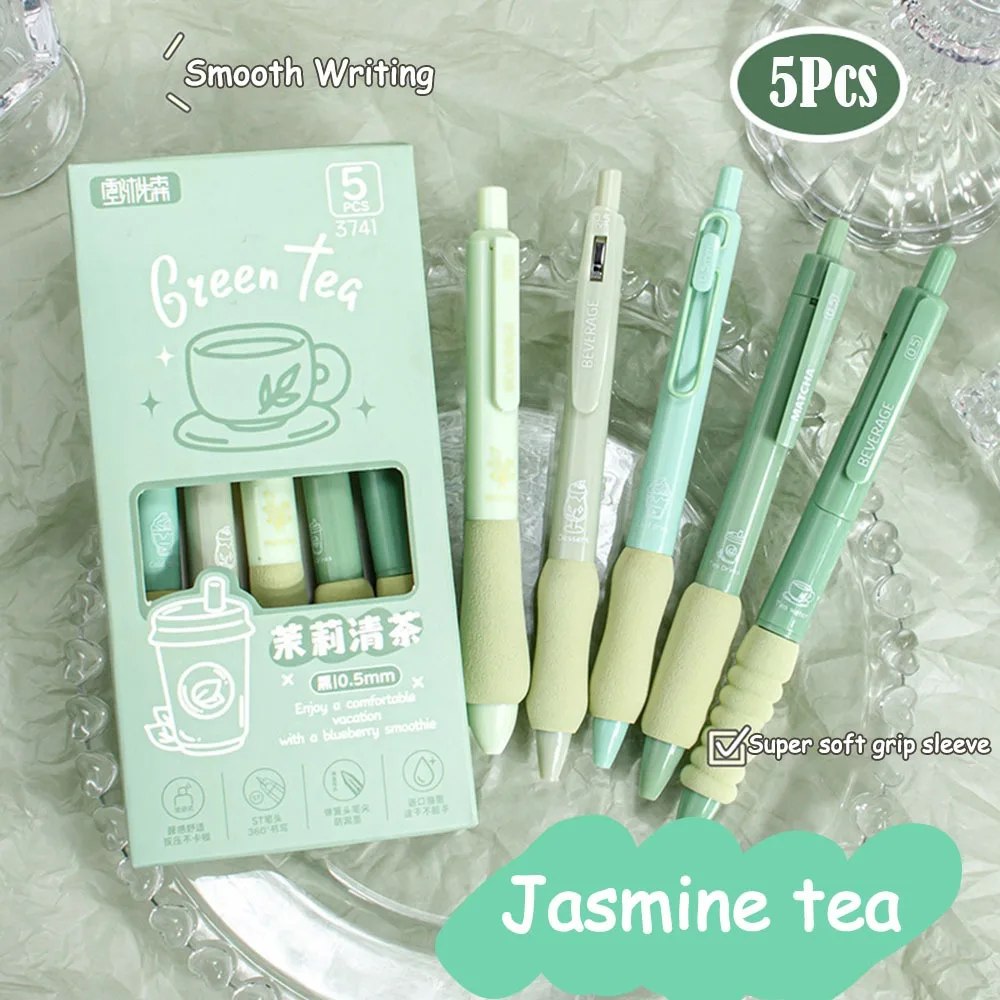 

5 шт./компл., гелевая ручка с рисунком, 0,5 мм, мягкая ручка, черная ручка, быстросохнущая нейтральная ручка, шариковая ручка для студентов, школы, офиса, инструмент для письма