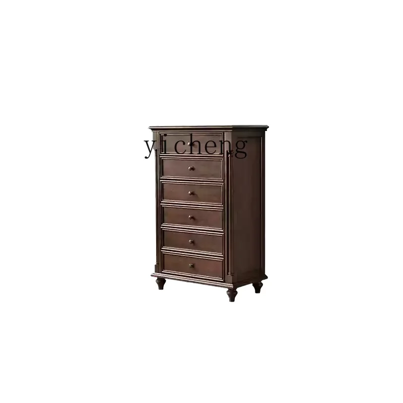 TQH All Solid Wood Living Room Side Cabinet Storage Small Standing Cabinet Master Bedroom Drawer Bedside Cabinet