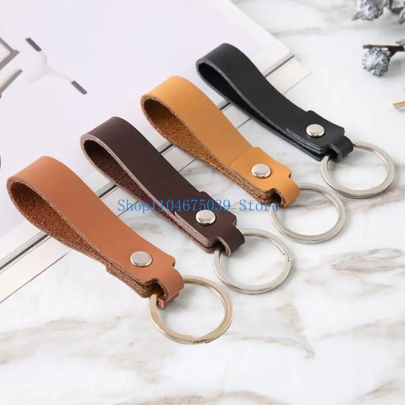 5ASD المصنوعة يدويًا الشبل المفتاح شرائح جلدية حقيقية لخاتم رئيسي لسيارة حامل المفاتيح للهدايا الحلقة الرئيسية للزميل الاب #6