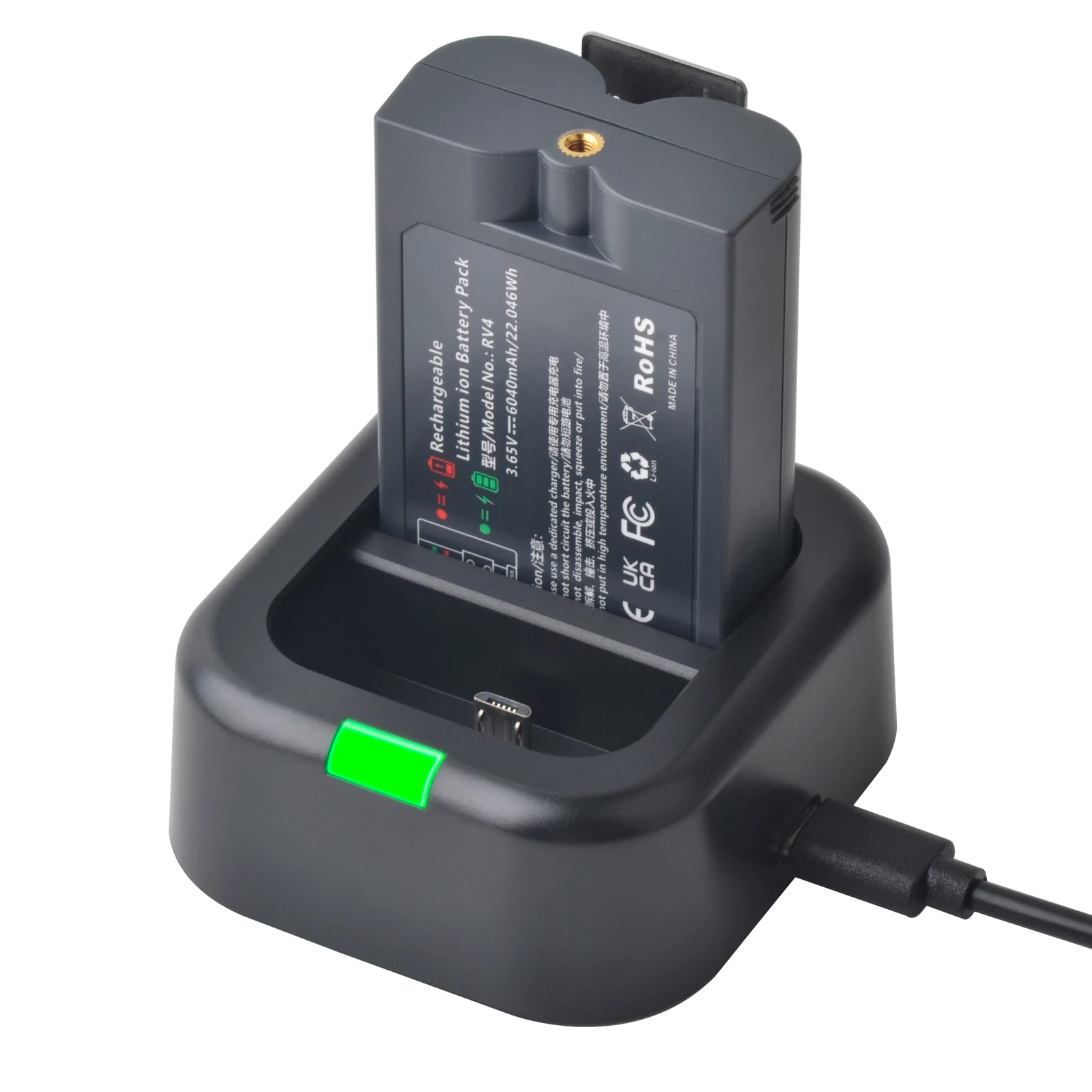 TAVT RV4 Battery and Quick Dual Charger Station For Ring Video Doorbell 2/3/4/3 Plus,Spotlight Cam,Solar Floodlight