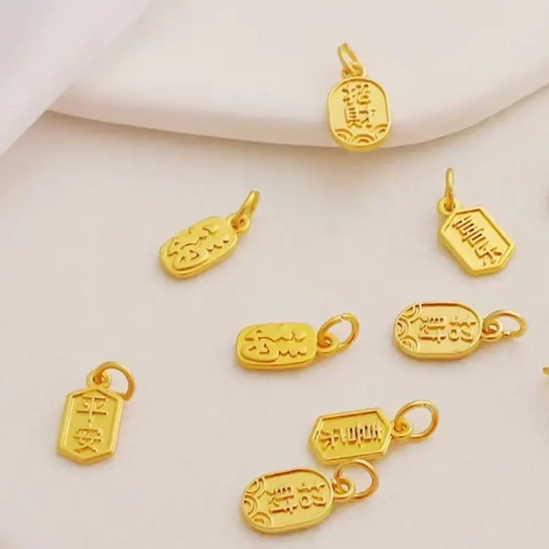 

18-каратное матовое золото, двухсторонний браслет Fortune Nafu, подвесной браслет, ожерелье, кулон, браслет, ювелирные изделия своими руками, очаровательные аксессуары