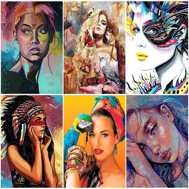 

RUOPOTY Painting Paints By Numbers Girls Women Drawing On Canvas Arts Crafts Personalized Gift Picture Paint Digital Wall Decor