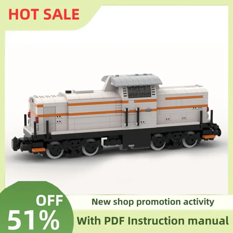 

New City Technical Train Tracks Railway Moc DB-Baureihe V100 Model Building Blocks Diy Creative Ideas Kids Toys Birthday Gift