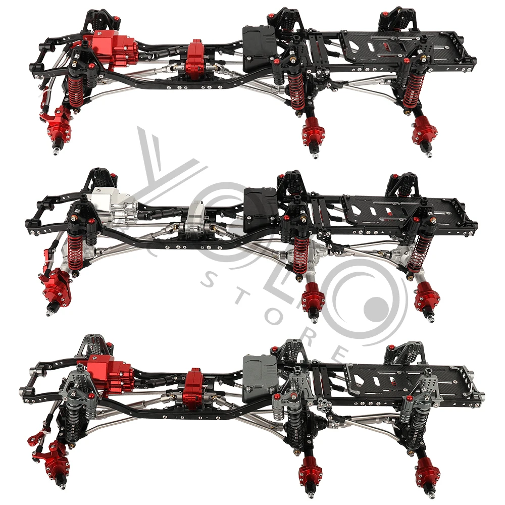 Telaio telaio interamente in metallo 6x6 con assi a portale per il 1/10 SCX10 II RC modello di auto simulazione arrampicata aggiornamento auto Refit