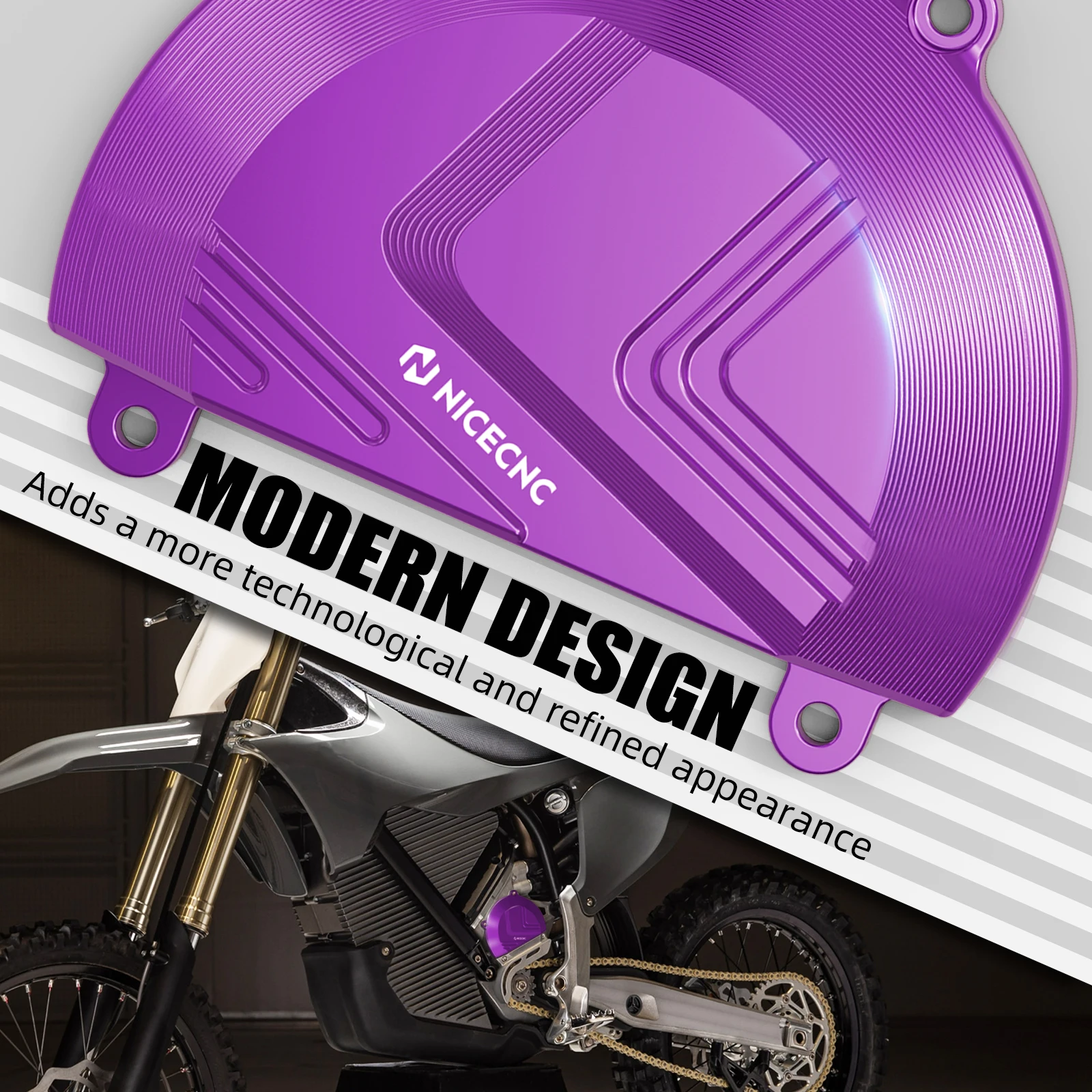 NICECNC Für STARK VARG MX EX SM 2024-2026 Linke Motorabdeckung & Kettenradabdeckung Kettenschutz Elektrische Motorrad-Aluminiumteile – Detail 4