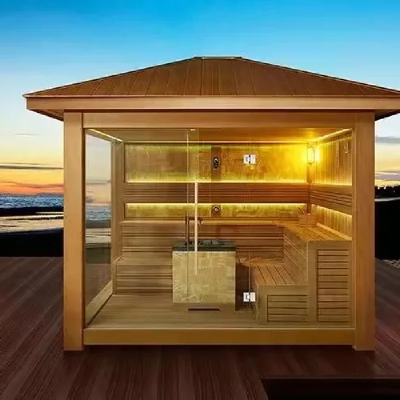 Home outdoor sauna single double sweat room Villa four dry steam room custom multi-person courtyard steam room