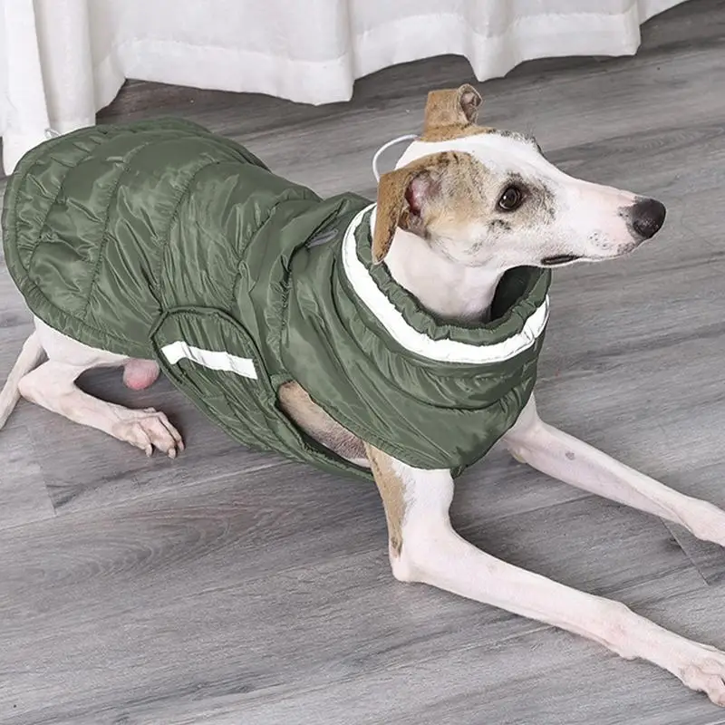 

Winter Outdoor Thickened Waterproof Fleece Lined Dog Jacket Pet Warm Cotton Coat Windproof Comfortable Reflective Dog Clothing