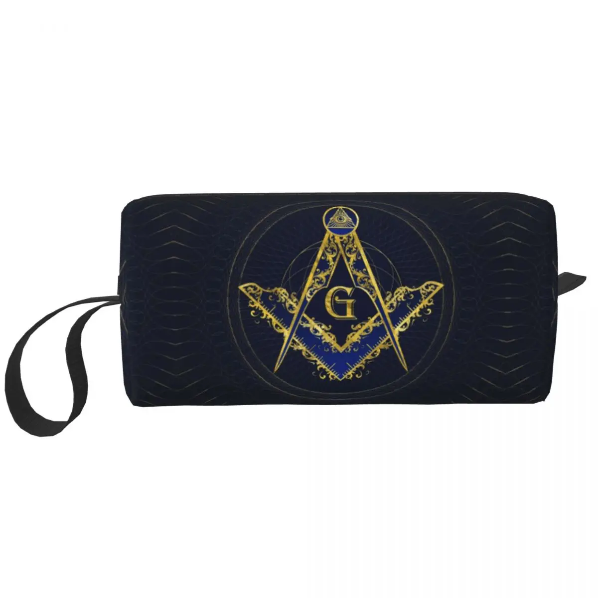 Travel Freemason Evil Eye Symbol Toiletry Bag Portable Masonic Mason Cosmetic Makeup Organizer for Women  Storage Dopp Kit Case