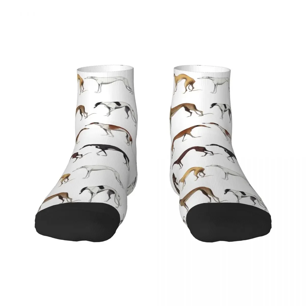 Cute Whippet Sighthound Dog Mens Crew Socks Unisex Fun Greyhound Hound Spring Summer Autumn Winter Dress Socks