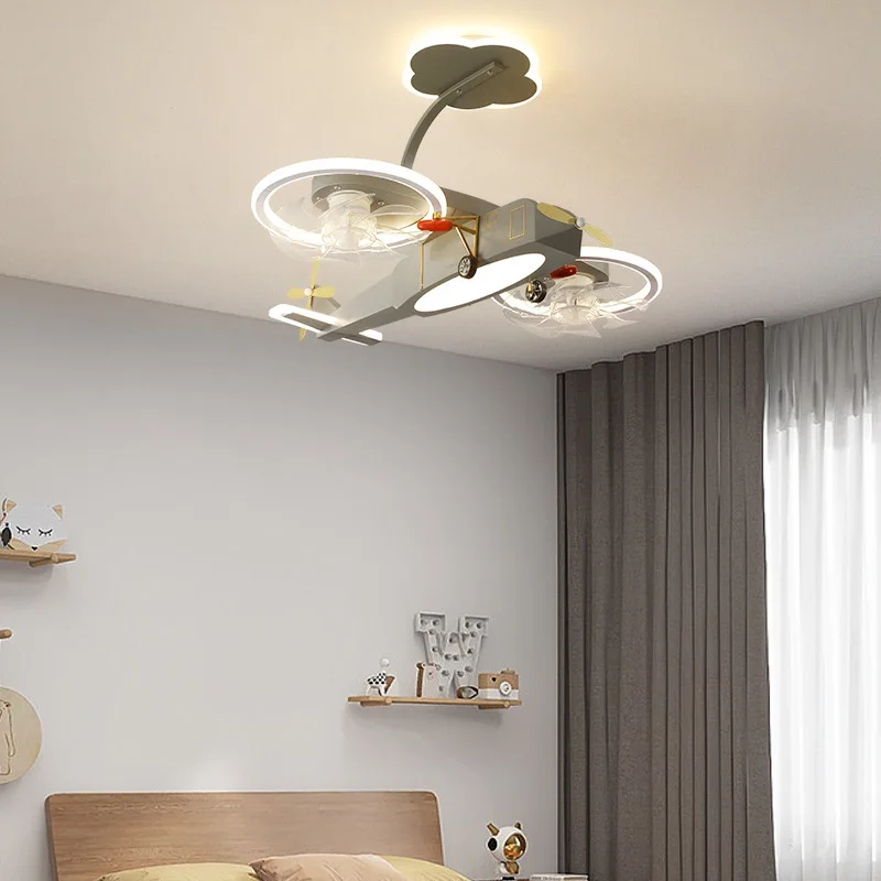 Lampa LED w kształcie samolotu, żyrandol dziecięcy, prosty, nowy, do pokoju chłopca, sypialni, gabinetu, lampka z motywem kreskówkowym, oświetlenie edukacyjne i rozrywkowe.