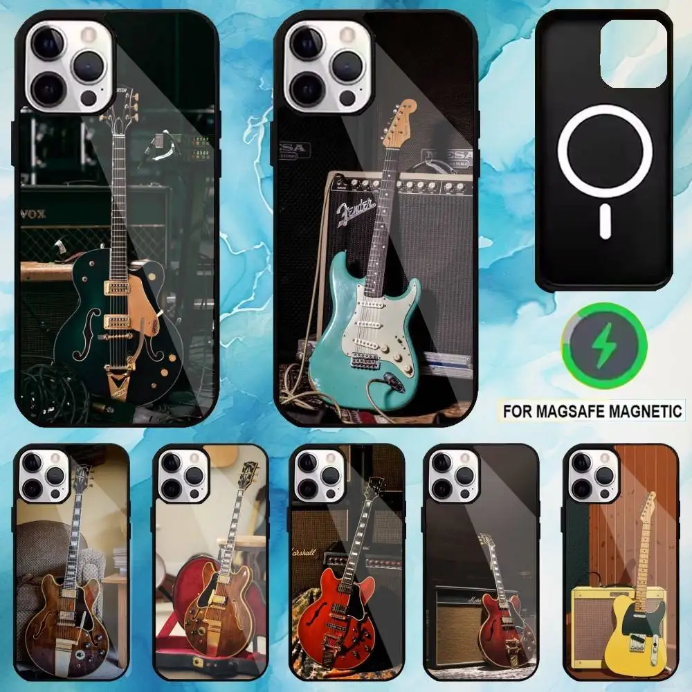Gitarrenverstärker-Telefonhülle für iPhone17,16,15,14,13,12,11 Plus, Pro Max, magnetisches Magsafe-Wireless-Laden