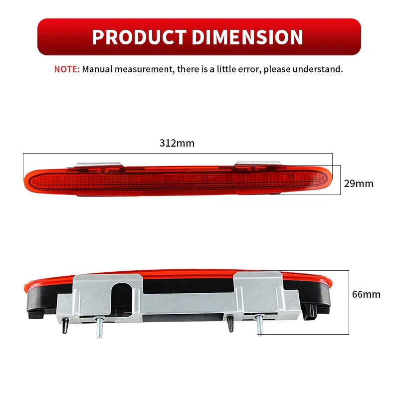 1PC Red Third LED Brake Light Stop Lamp For Mercedes-Benz SL R230 2001-2012 SL500 SL600 SL63 2308200056 2308200656