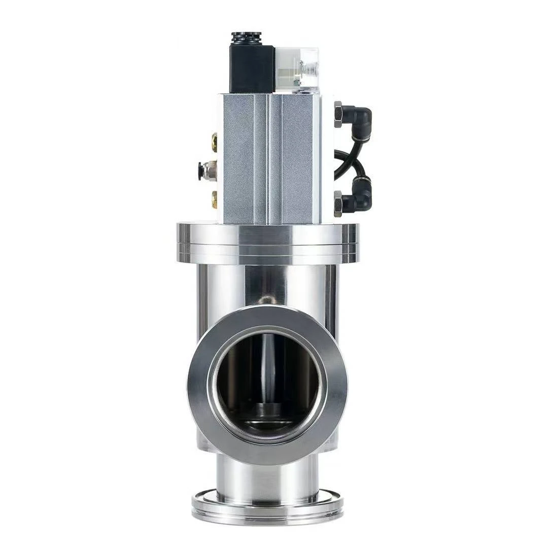 GDQ-ISO-K صمام مثبط هوائي عالي الفراغ، صمام زاوية الفراغ مفتاح مغناطيسي SUS304 صمام مقعد زاوية، فراغ عالي #5