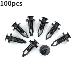 100pcs 9mm Auto Fastener Clip Car Bumper Rear Cover Push-Type Retainer Pin Rivet Plastic Fixed Clip Fasteners Car Accessories