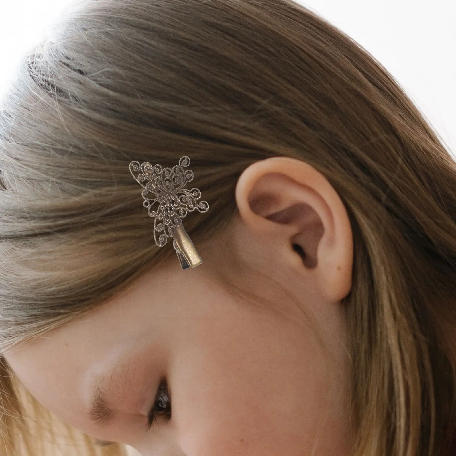 16 قطعة من مشابك الشعر على شكل فراشات كلاسيكية من البرونز، مشابك فرنسية عتيقة، إكسسوارات أنيقة للنساء والفتيات والحفلات اليومية #1