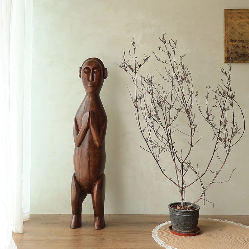 #d% African Retro Creative Solid Wood Handmade Ethnic Art Home Decor