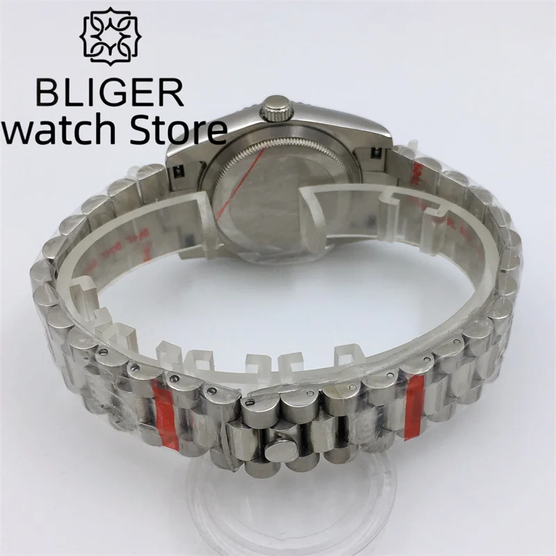 BLIGER NH35A Mechanical Watch for Men Stainless steel Bracelet 36mm/39mm Fluted Bezel Sapphire glass Roman numerals  dial