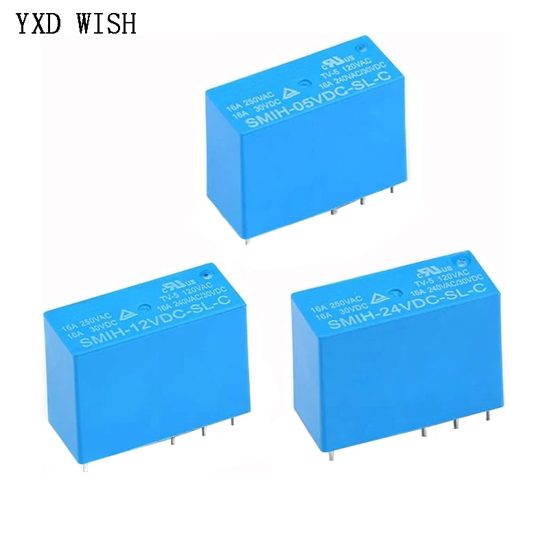 10pcs 5V 12V 24V SMIH-05VDC-SL-C SMIH-12VDC-SL-C SMIH-24VDC-SL-C Relays 250V 16A 8PIN SMIH-05V 12V 24VDC-SL-A 6Pin Relay