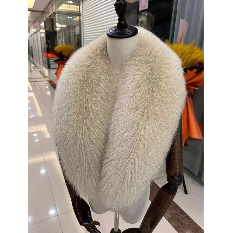 

Real Fox Fur Collar Natural Fur Collar Scarves Women Good Quality Fur Hooded Fur Decor Large Size Neck Warmer Fur Scarf Shawls