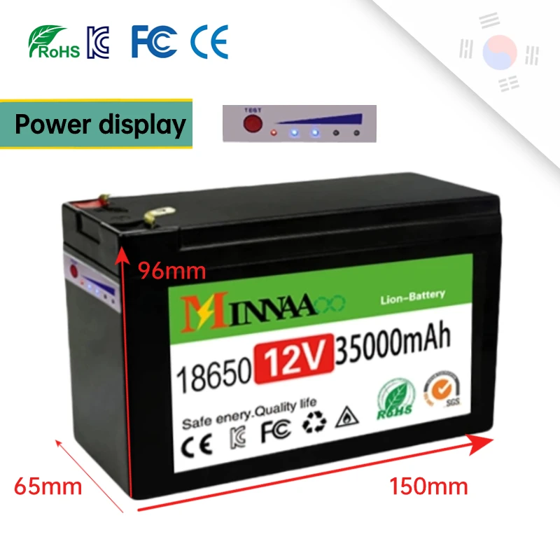 New LiFePO4 12V 120Ah Portable Rechargeable Battery Built-in 5V 2.1A Usb Power Display Port Charging