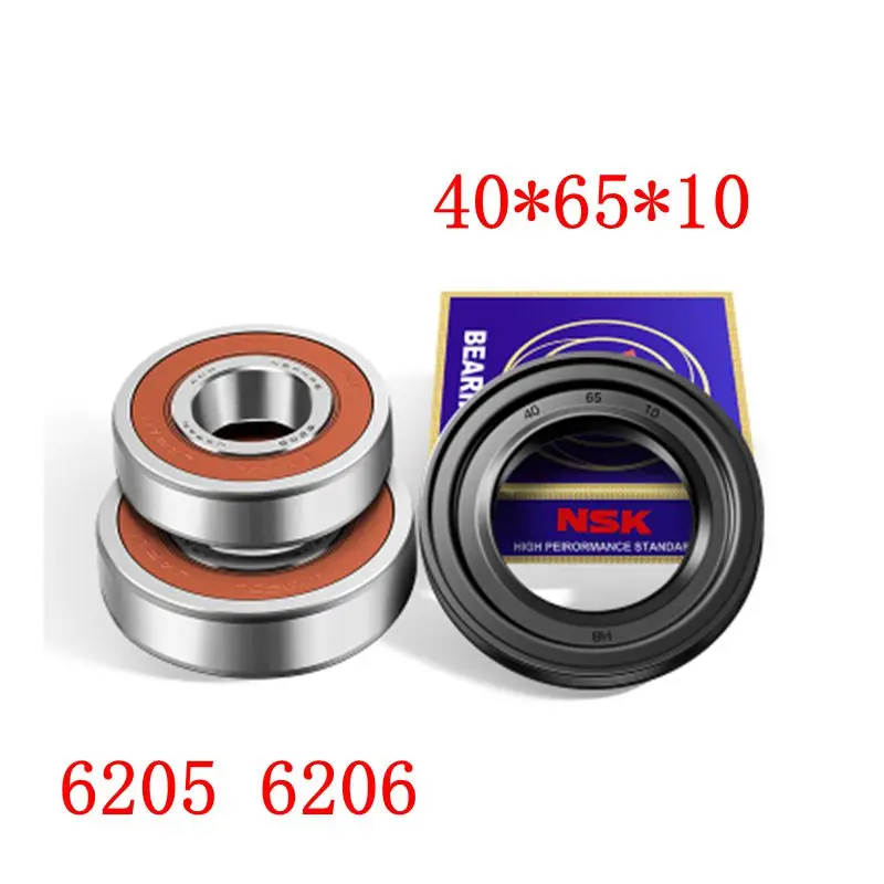 

For Sanyo Whirlpool drum washing machine Water seal（40*65*10）+bearings 2 PCs（6205 6206）Oil seal Sealing ring parts