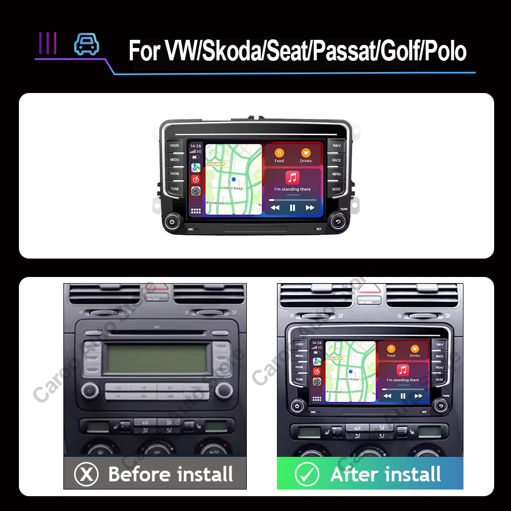 7 inch Android Car Radio GPS For VW Volkswagen Skoda Octavia Golf 5 6 Touran Passat B6 Polo Jetta Car Multimedia Player No 2 DIN