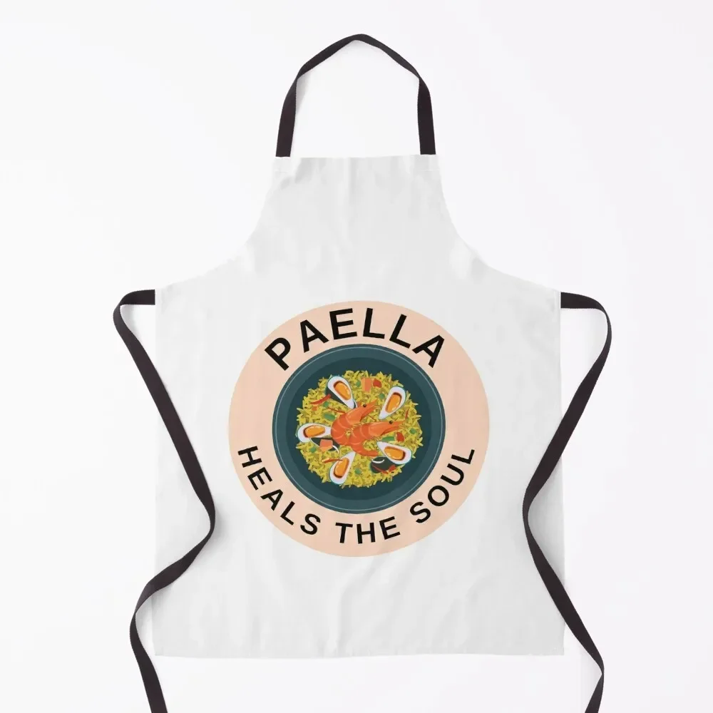 

Colorful Paella Heals The Soul Apron Kitchen Apras Man Kids Cooking kitchen gadgets Apron