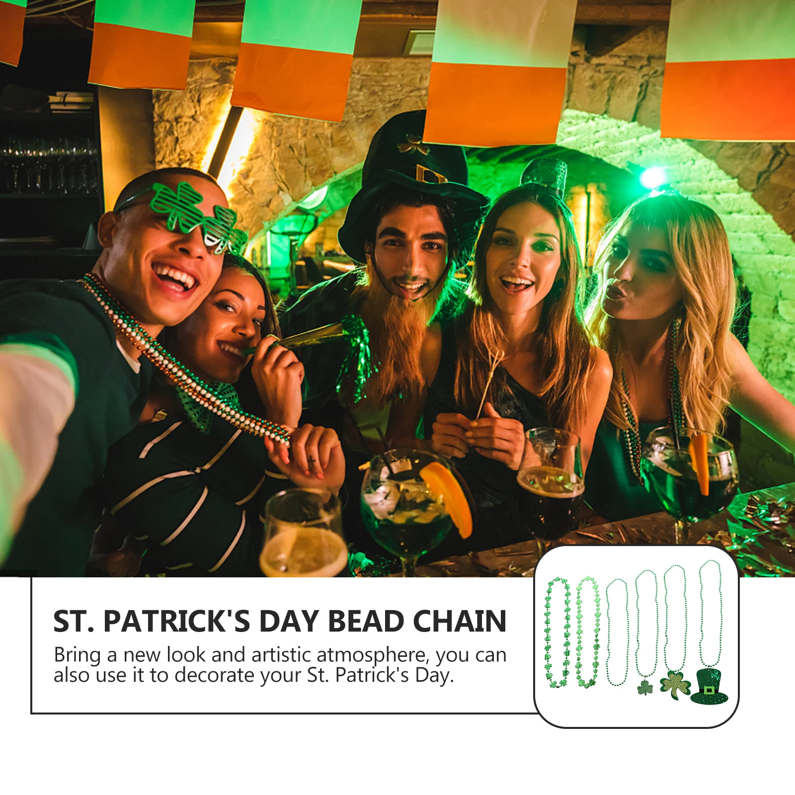 

Three-leaf Clover Pendant Necklace St Patricks Accessories Patty's Day Decorations