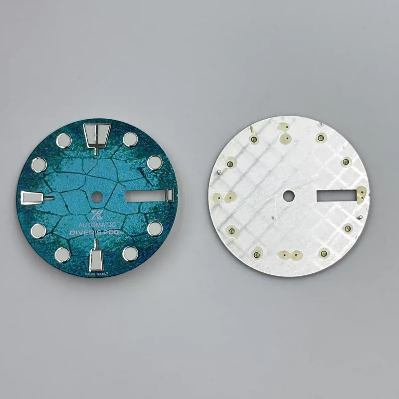 NH36 dial diameter 28.5mm mechanical watch abalone modified NH35 green luminous surface dive watch accessories