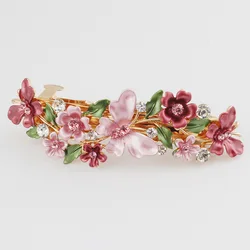 fashion cute hair accessories butterfly hair clip crystal rhinestone flower barrette for girls women