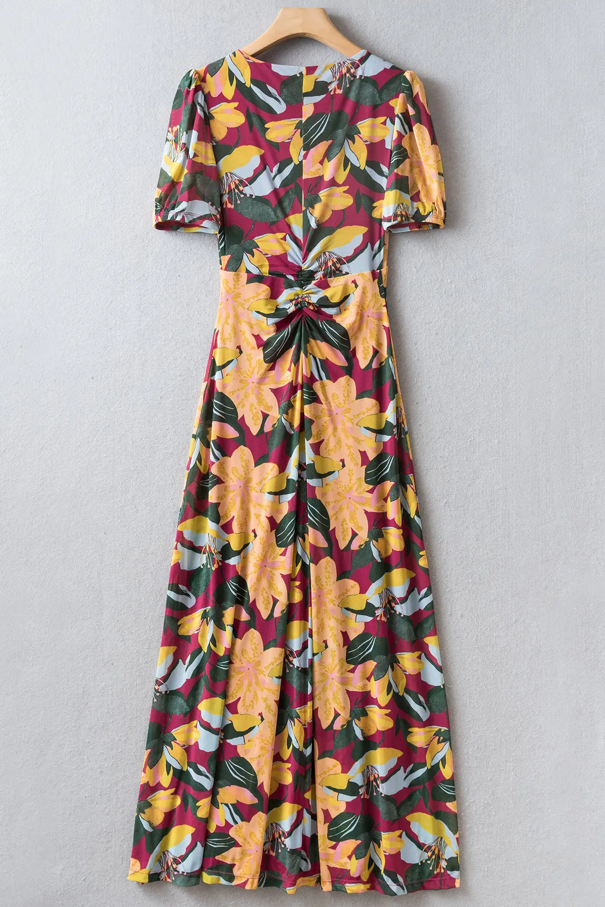 Resort Collection | Oasis Secret Print V-Neck Maxi Dress | Tropical Floral Light Evening Gown | XS-XL