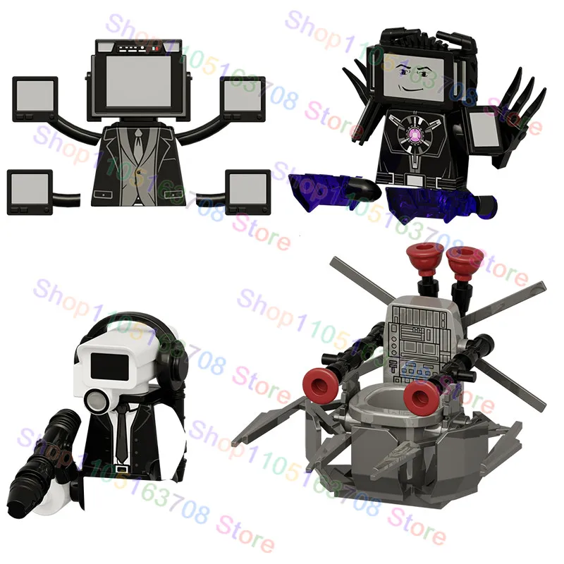 Мини-Skibidi Туалет Человек Рисунок Аниме Строительные Блоки Игрушки Телевизор Человек Plus Titan Оператор Спикерман Кирпичи Модель Рождественские Подарки
