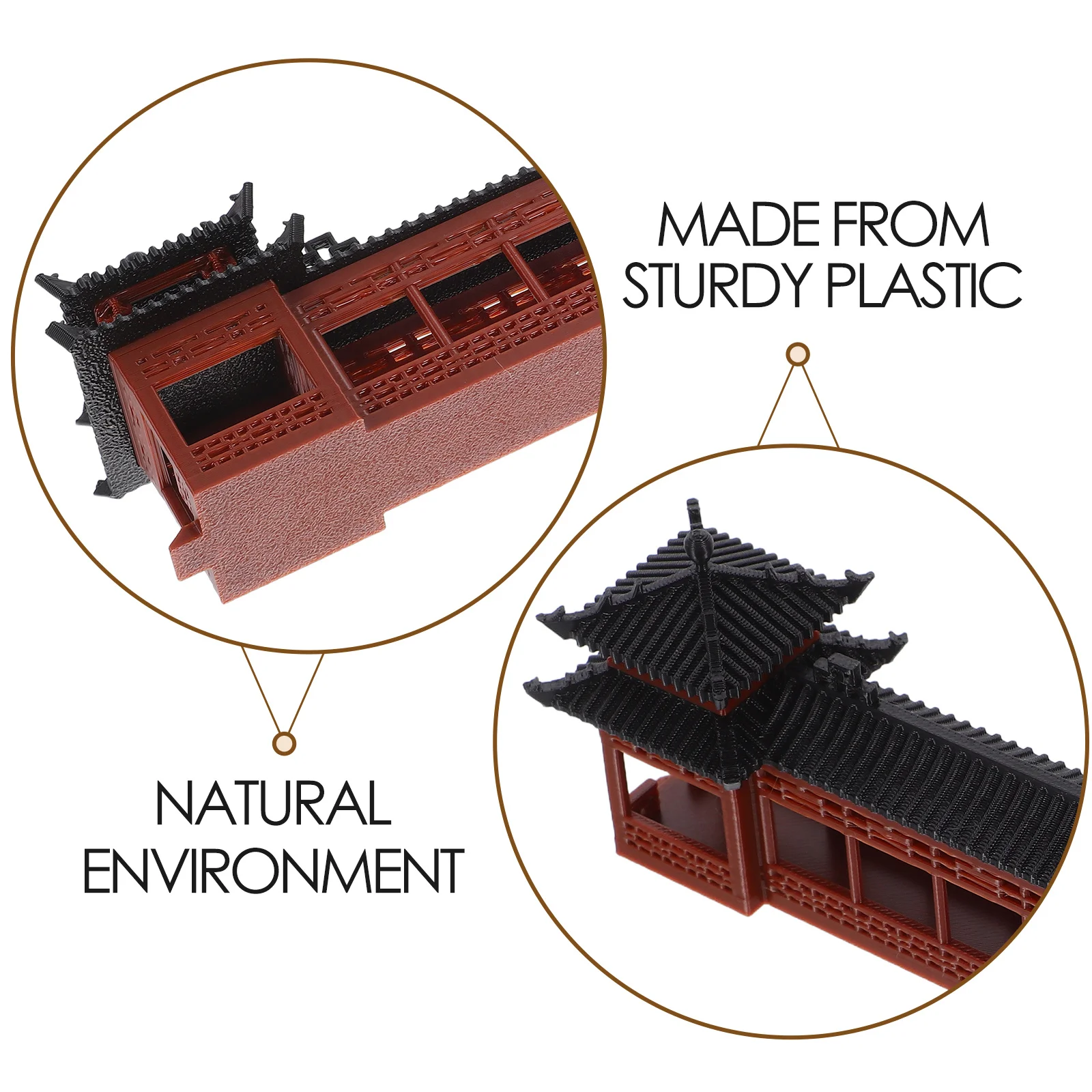 1 قطعة المشهد الصغير مصغرة العمارة الآسيوية تصميم فريد من نوعه البلاستيك النمط الصيني جناح للمنزل ديكور إكسسوارات الحديقة