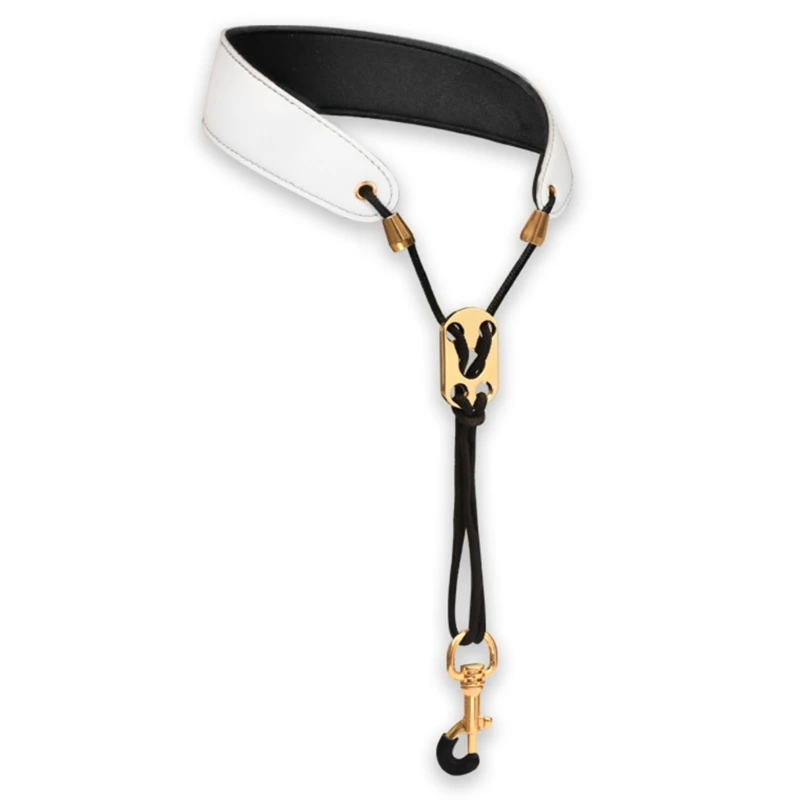 Leather Saxophone Neck Strap Adjustable Soft Shoulder Harness Padded Professional Sax Shoulder Harness No Stress on Neck