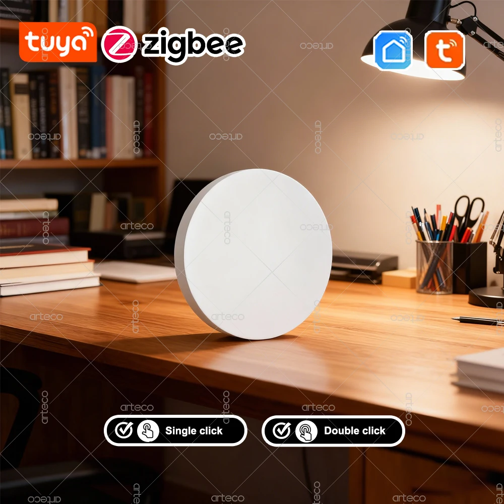 Tuya ZigBee Button Szenenschalter Intelligenter Verknüpfungsschalter Batteriebetriebene Automatisierung funktioniert mit Smart Life Tuya Zigbee-Geräten
