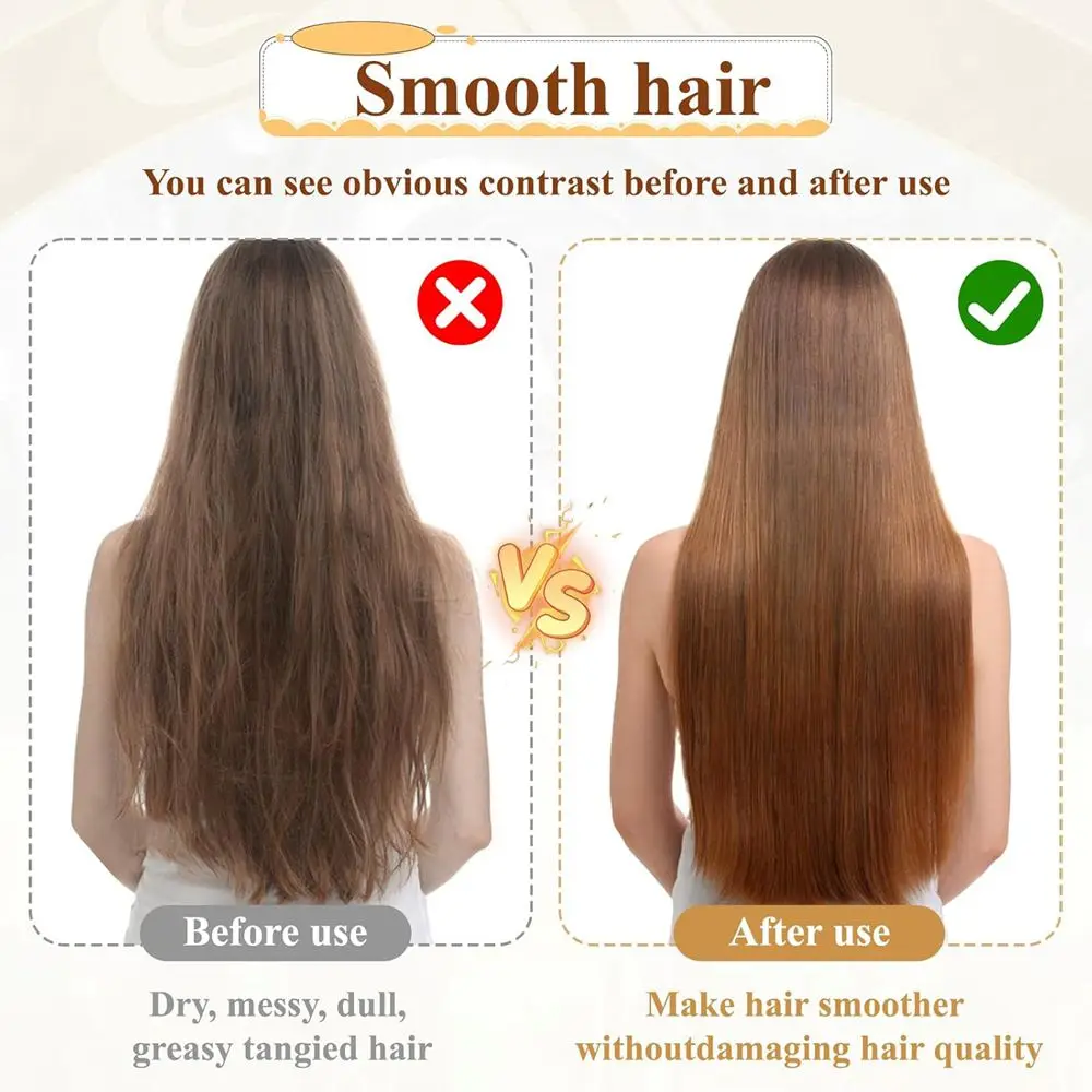 Bamboo Air Cushion Massage Comb Natural Wooden Anti-Static Comb & Scalp Massager, Air Cushion Design for Detangling (Women/Men)