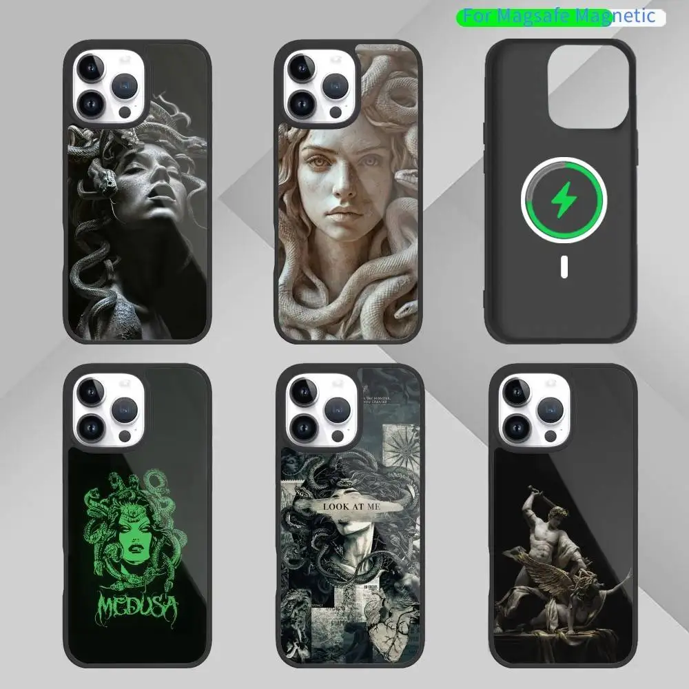 

N-Medusa G-Greek Mythology Look At Me Phone Case For iPhone17,16,15,14,13 Plus,Pro Max Magnetic For Magsafe Wireless Charging