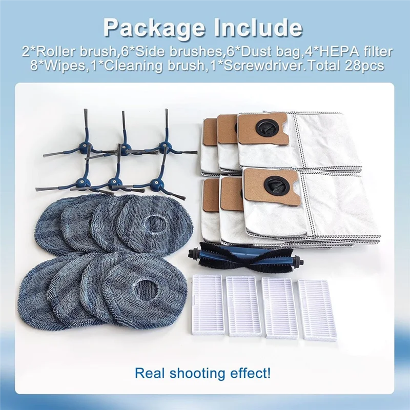 【Berserk】запасные части для Eufy Omni C20, комплект аксессуаров для пылесоса, основные боковые щетки, HEPA-фильтры, мешки для швабры