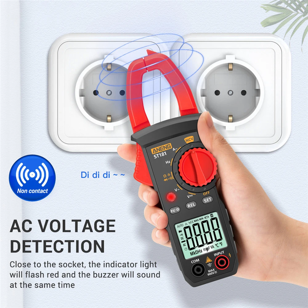 Ammeter Voltage Tester 4000 Counts ST181 Multimeter Car Amp Hz Capacitance NCV Ohm Test Digital Clamp Meter DC/AC Current