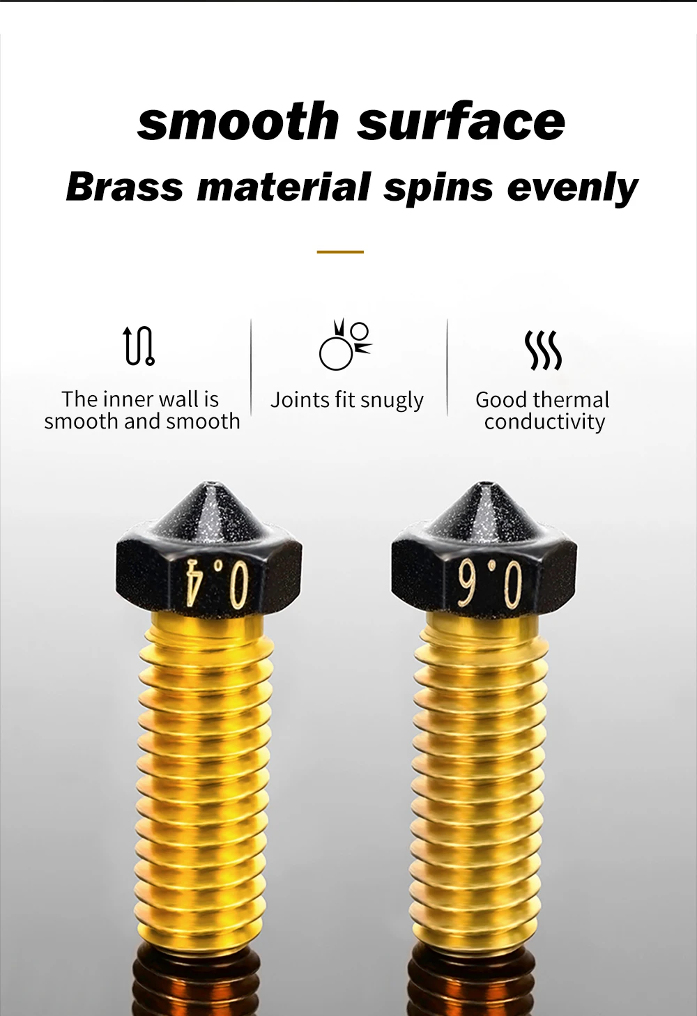 E3D Volcano Düse Hartstahl Messing PTFE plattiert 3D-Druck für Vyper Artillery Sidewinder X1&X2 Genius Pro Hotend – Detail 12