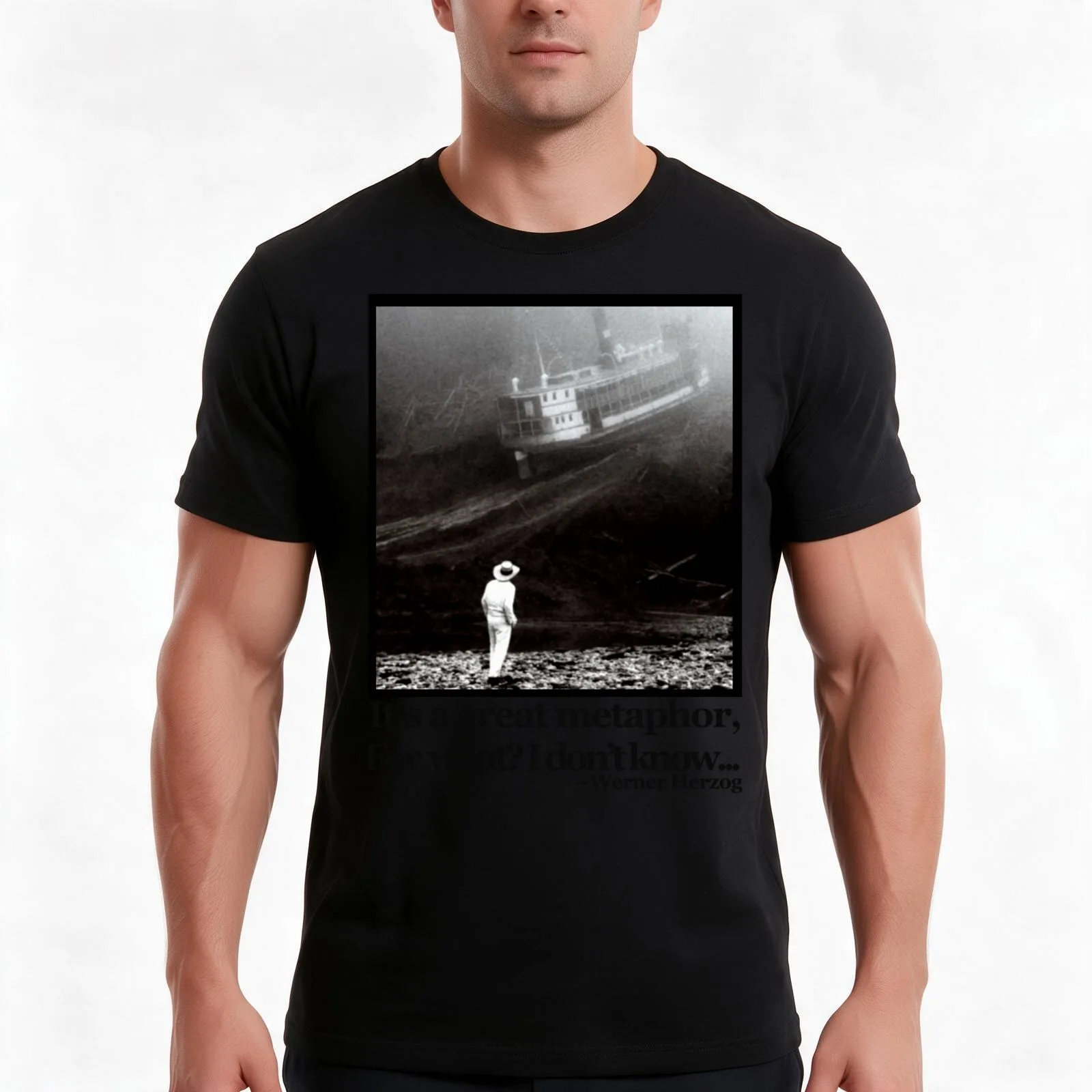 Fitzcarraldo Werner Herzog Quote T-Shirt, Summer Casual Cotton Tee, Oversized Streetwear Tops, Vintage Graphic Print