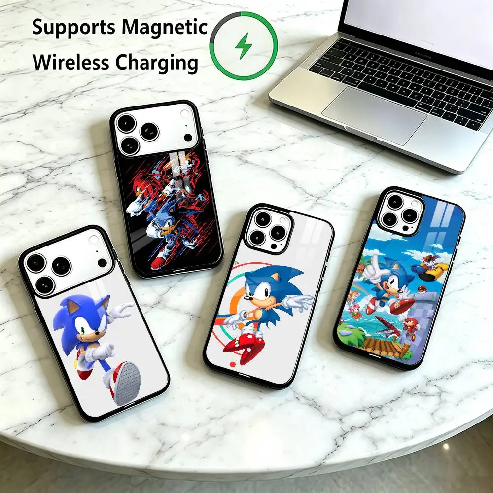 Sonic the Hedgehog Cartoon  Phone Case For iPhone18 17,16,15,14,13,12,11 Plus,Pro Supports Magnetic Wireless Charging Gift