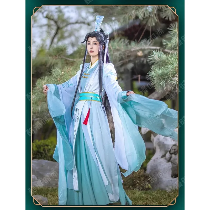 TGCF Shi Qingxuan Косплей Костюм Парик Головной убор Аниме Tian Guan Ci Fu Сезон 2, Lord Wind Master Han Fu Набор Fengshi Cos Fan Prop